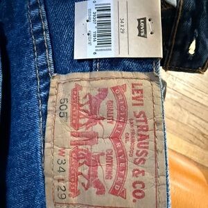 Levi's Blue Straight Jeans with Iconic Leather Patch